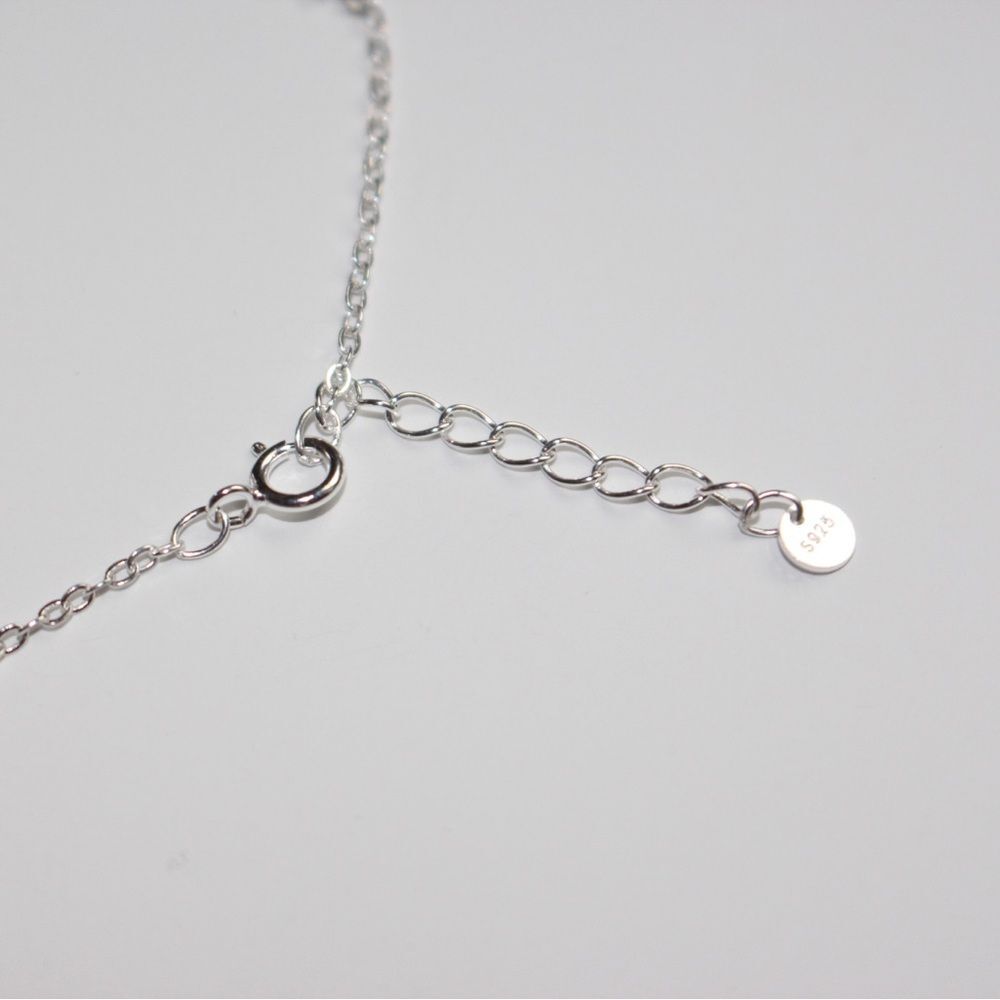 New Zirconia drop handmade sterling silver choker - Picture 4 of 6